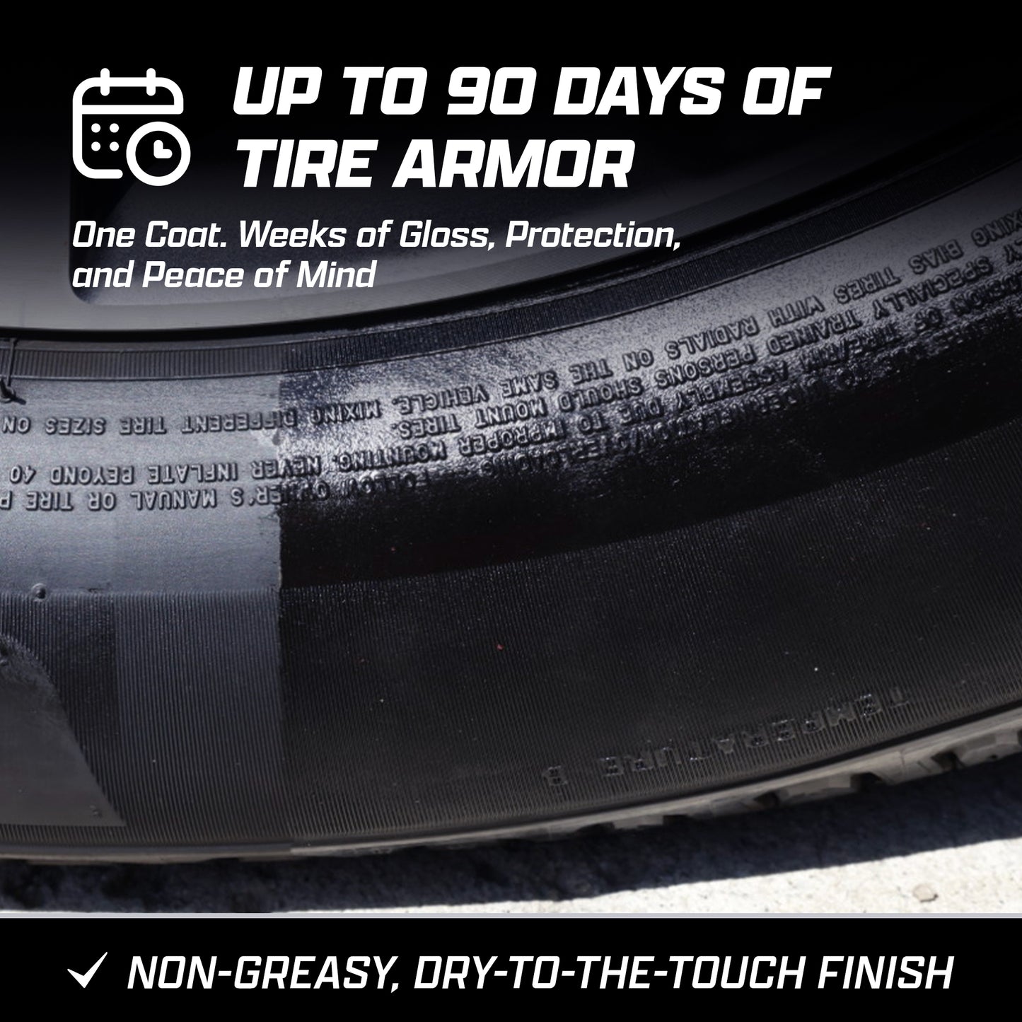Brug’s Perma Dress Tire Coating – Long-Lasting, Sling-Free Protection with Deep Satin Finish – UV Resistant, Non-Greasy Formula – 250ml
