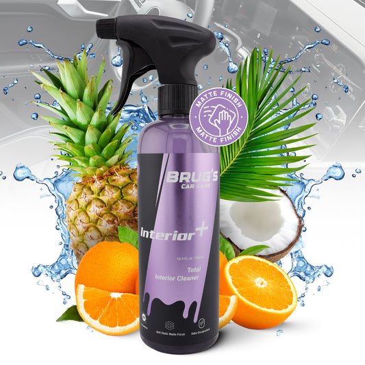 Brug’s Interior+ Interior Cleaner & Protectant – Cleans, Deodorizes, UV Protects – Matte OEM Finish – Anti-Static, Safe on Screens – Citrus Breeze Scent – 16.9 fl oz