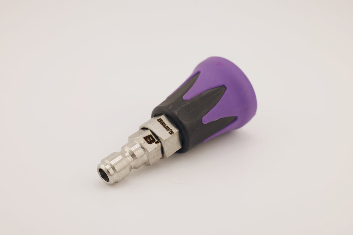 Brug's SoftGuard Rinsing Nozzle | Rubber Guarded Edges, High Flow Nozzle | 15° / 40°  Black and Purple (Nozzle Only)