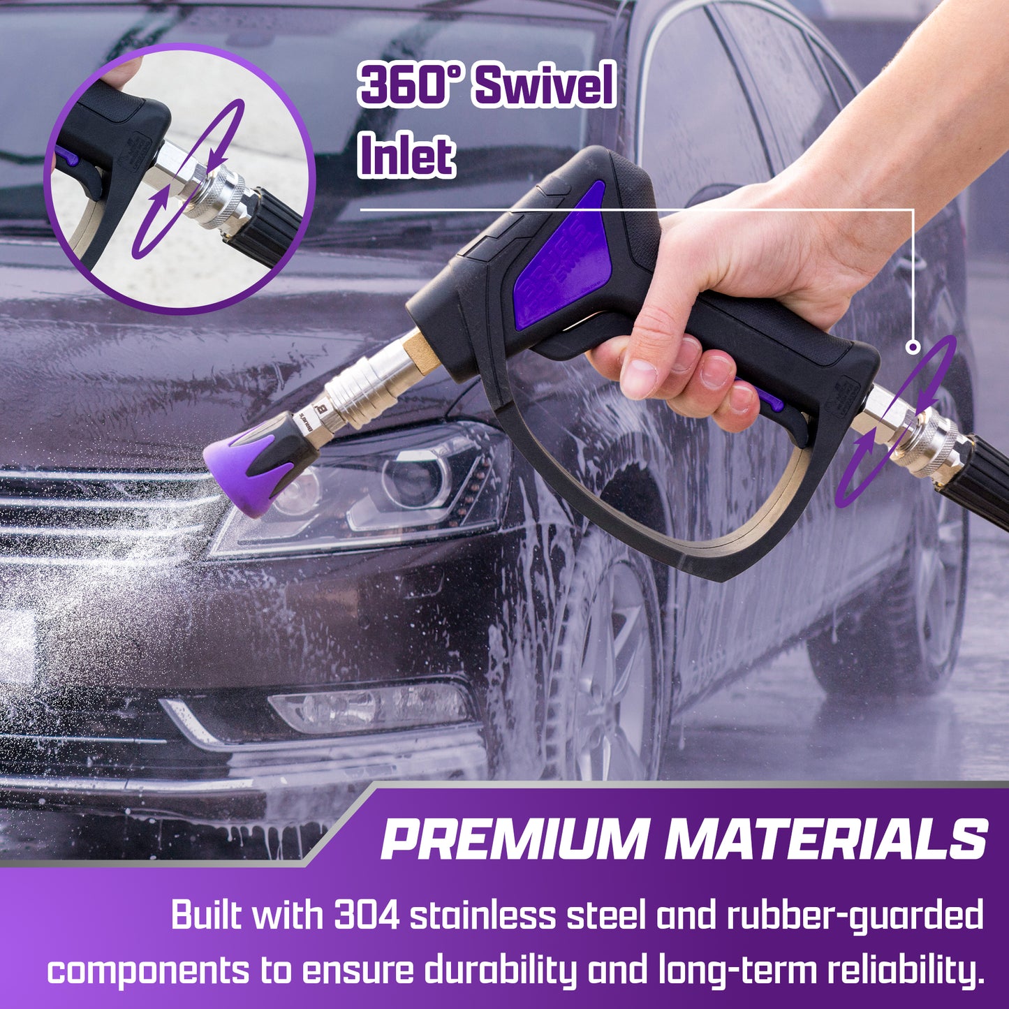 Brug's™ Pro Swivel Gun V2.0 | Short Pressure Washer Wand