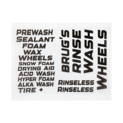 Brug’s® Detailer Label Sheet – Waterproof Stickers for Foam Cannons, Buckets, Bottles & More