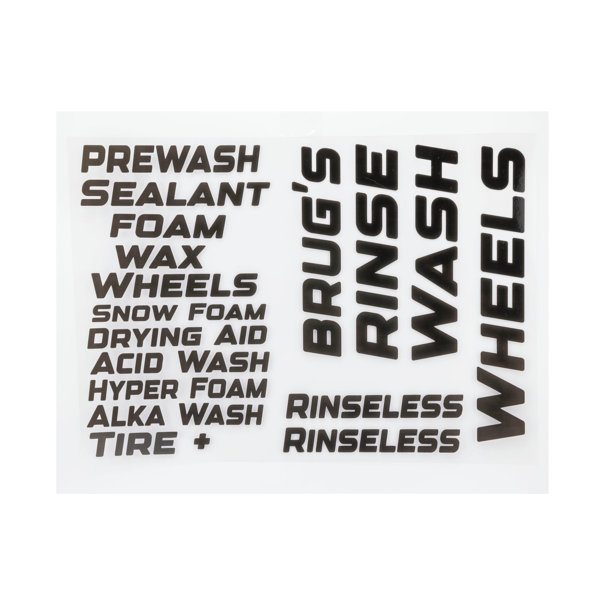 Brug’s® Detailer Label Sheet – Waterproof Stickers for Foam Cannons, Buckets, Bottles & More